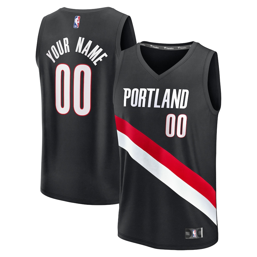 Youth Portland Trail Blazers Fanatics Black Fast Break Replica Custom Jersey - Icon Edition - Ujersey