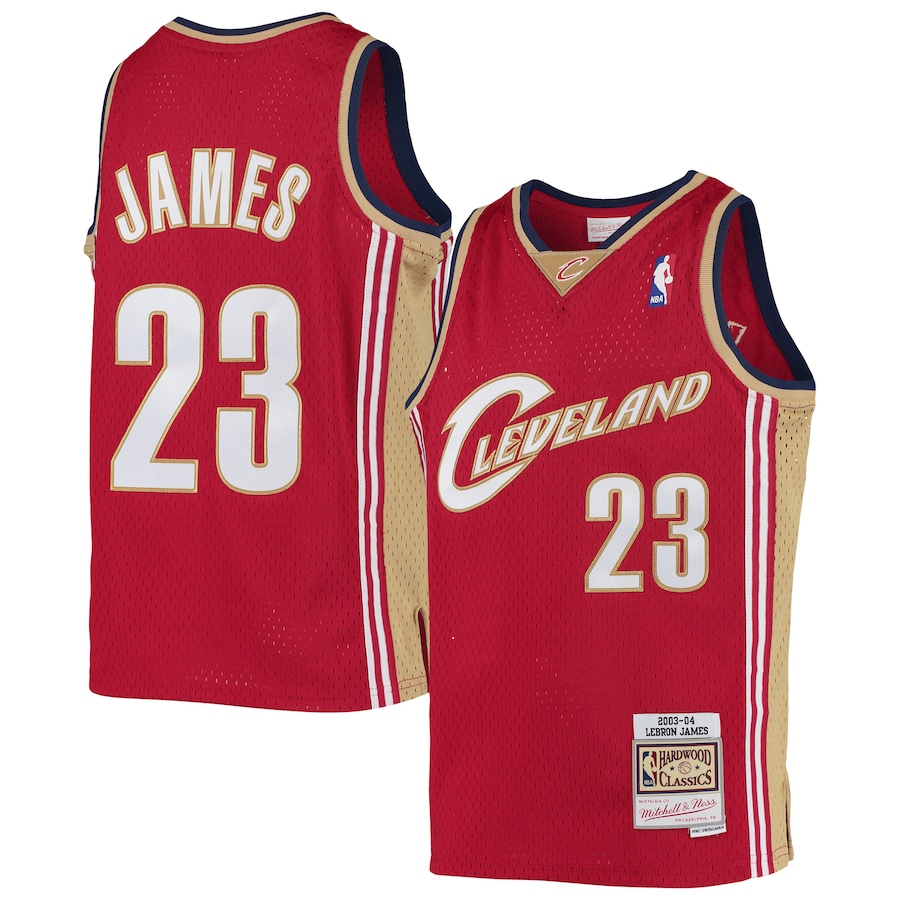 Youth Cleveland Cavaliers LeBron James Mitchell & Ness Wine 2003-04 Hardwood Classics Swingman Jersey - Ujersey