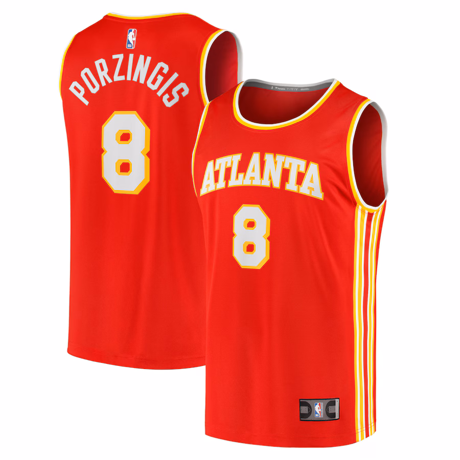 Youth Atlanta Hawks Kristaps Porziņģis Fanatics Red Fast Break Replica Jersey - Icon Edition - Ujersey