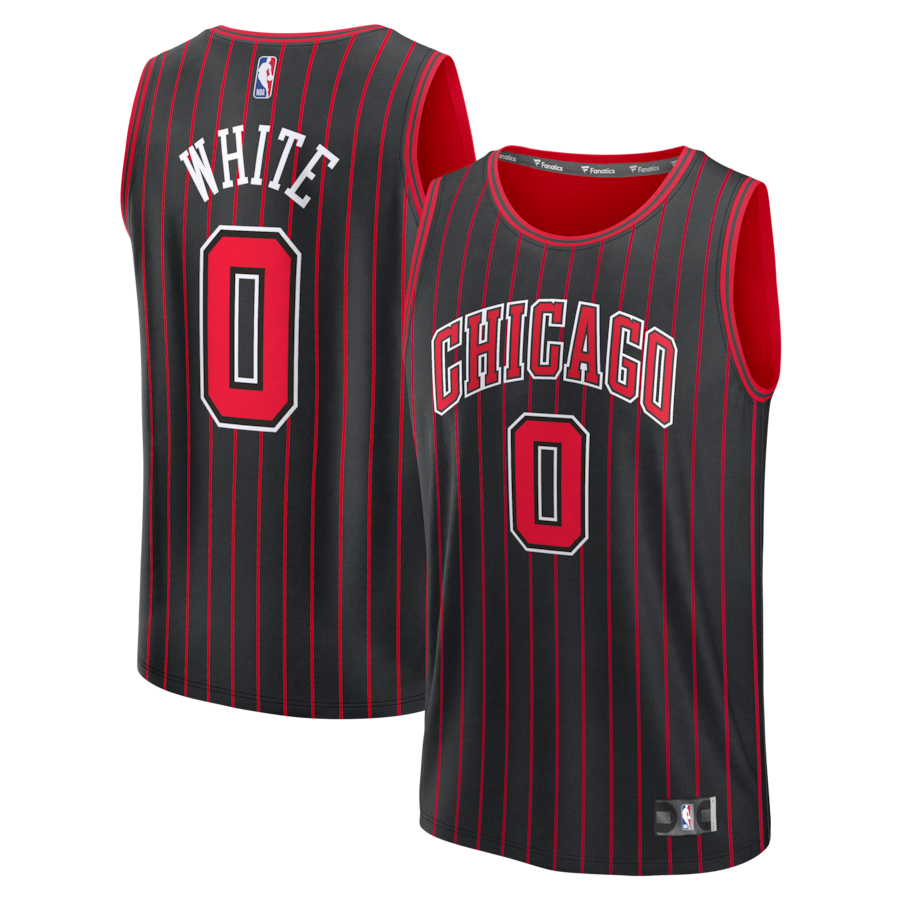 Youth Chicago Bulls Coby White Fanatics Black Fast Break Jersey - Statement Edition - Ujersey