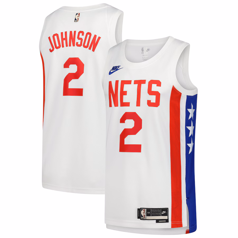 Men's Brooklyn Nets Cameron Johnson Nike White Swingman Jersey - Classic Edition - Ujersey