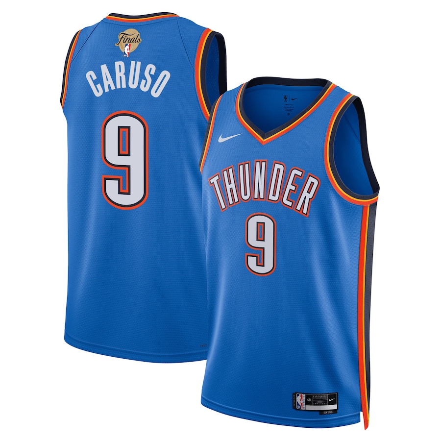 Unisex Oklahoma City Thunder Alex Caruso Nike Blue 2025 NBA Finals Swingman Jersey - Icon Edition - Ujersey