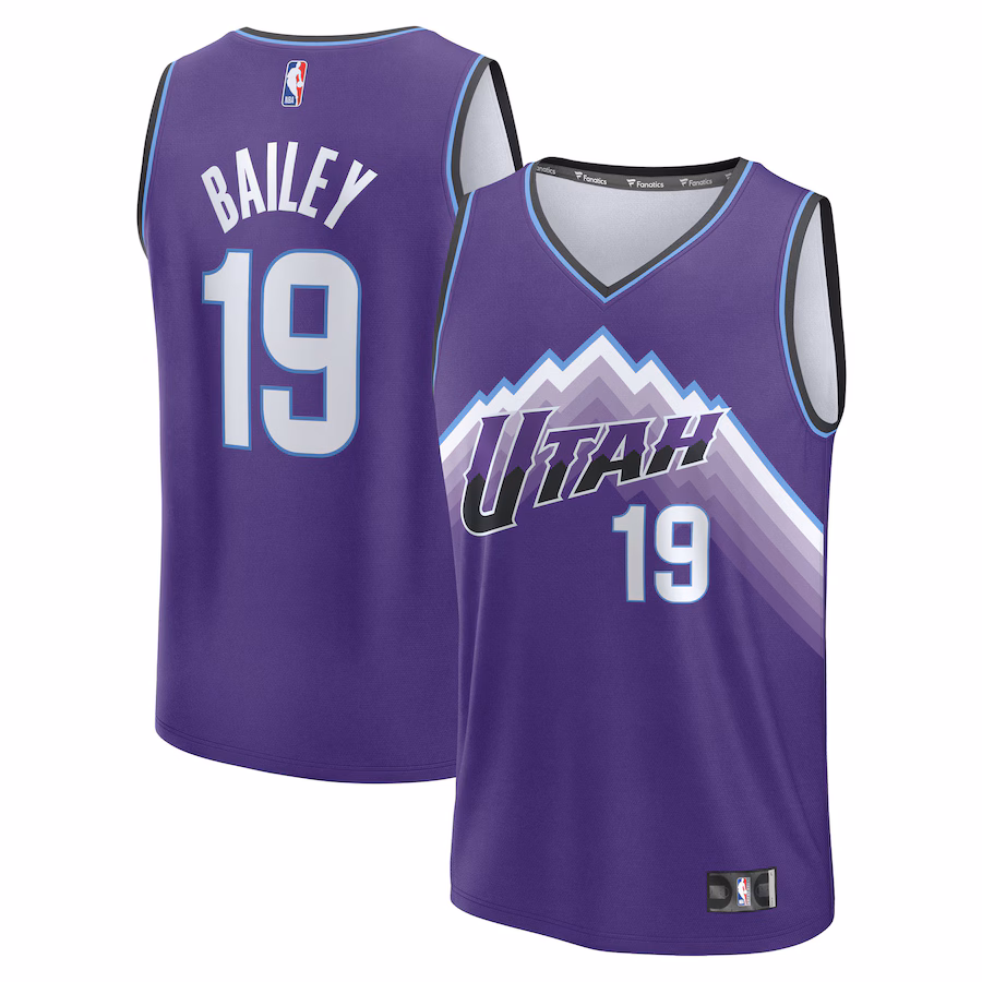 Men's Utah Jazz Ace Bailey Fanatics Purple Fast Break Replica Jersey - Icon Edition - Ujersey
