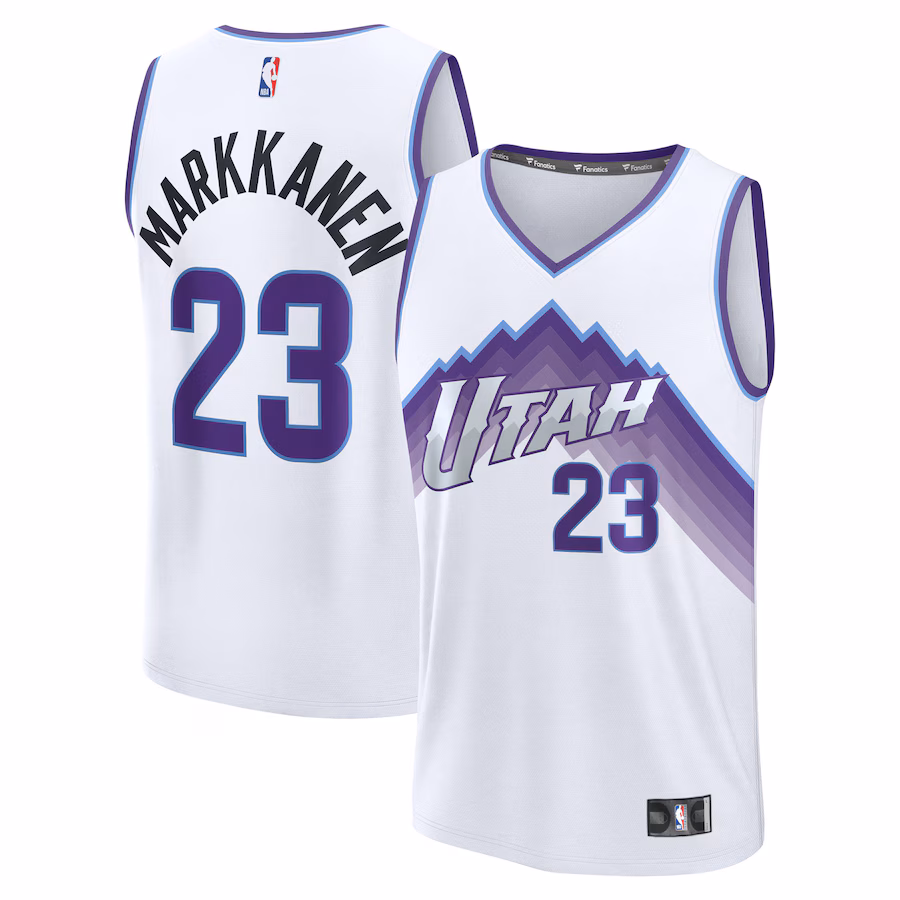 Men's Utah Jazz Lauri Markkanen Fanatics White Fast Break Replica Jersey - Association Edition - Ujersey