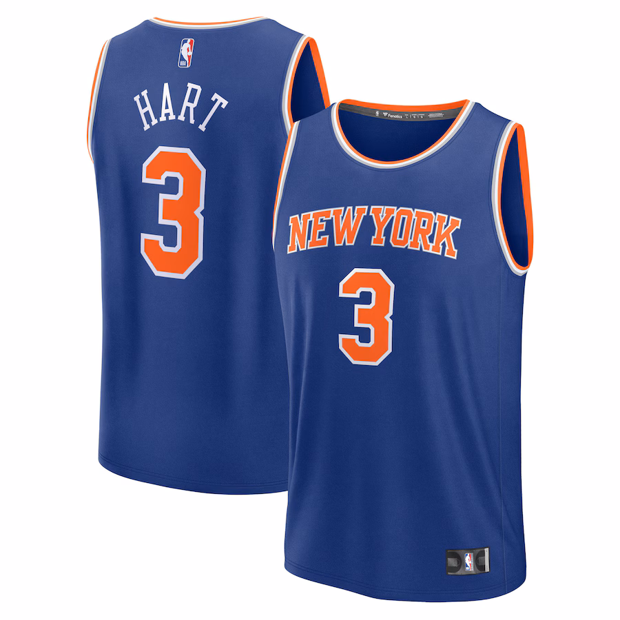 Youth New York Knicks Josh Hart Fanatics Blue Fast Break Replica Player Jersey - Icon Edition - Ujersey