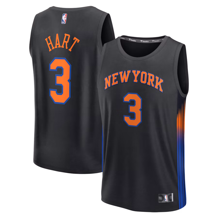 Youth New York Knicks Josh Hart Fanatics Black Fast Break Jersey - Statement Edition - Ujersey