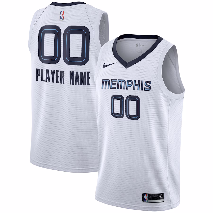 Men's Memphis Grizzlies Nike White 2020/21 Swingman Custom Jersey - Association Edition - Ujersey