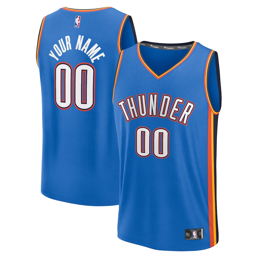 Men's Oklahoma City Thunder Fanatics Blue Fast Break Custom Jersey - Icon Edition - Ujersey