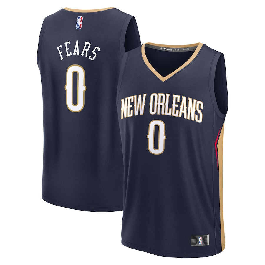 Youth New Orleans Pelicans Jeremiah Fears Fanatics Navy 2025 NBA Draft First Round Pick Fast Break Replica Jersey - Icon Edition - Ujersey