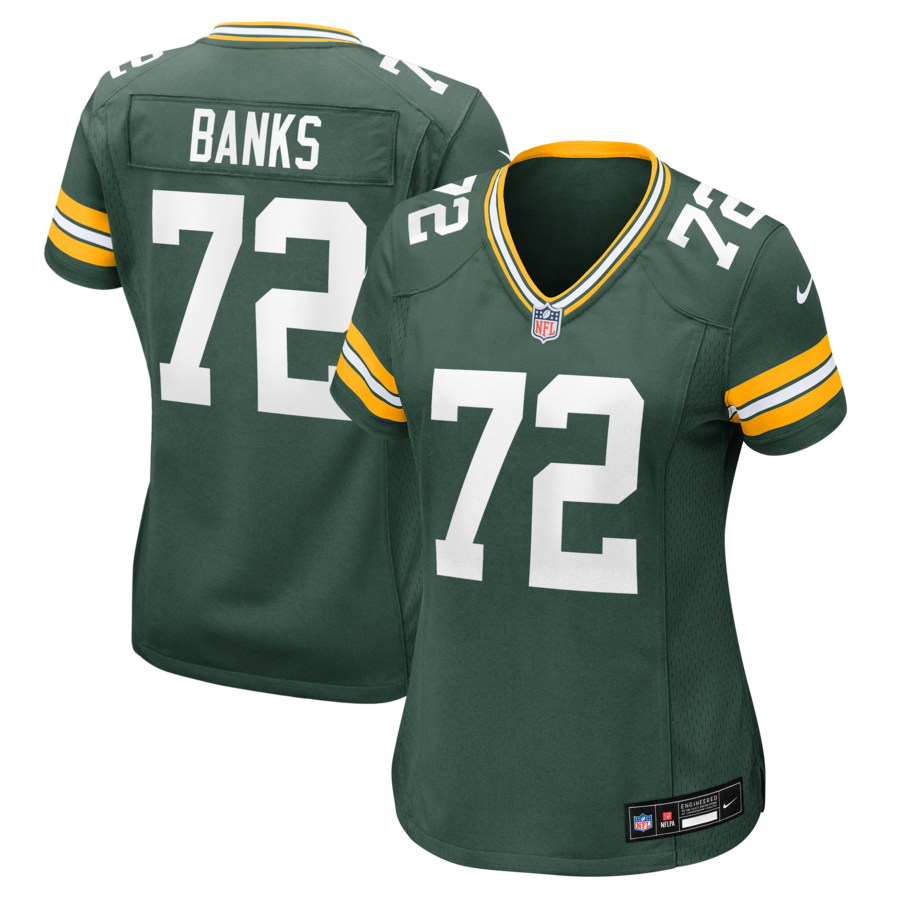 Women's Green Bay Packers Brant Banks Nike Green Team Game Jersey - Ujersey
