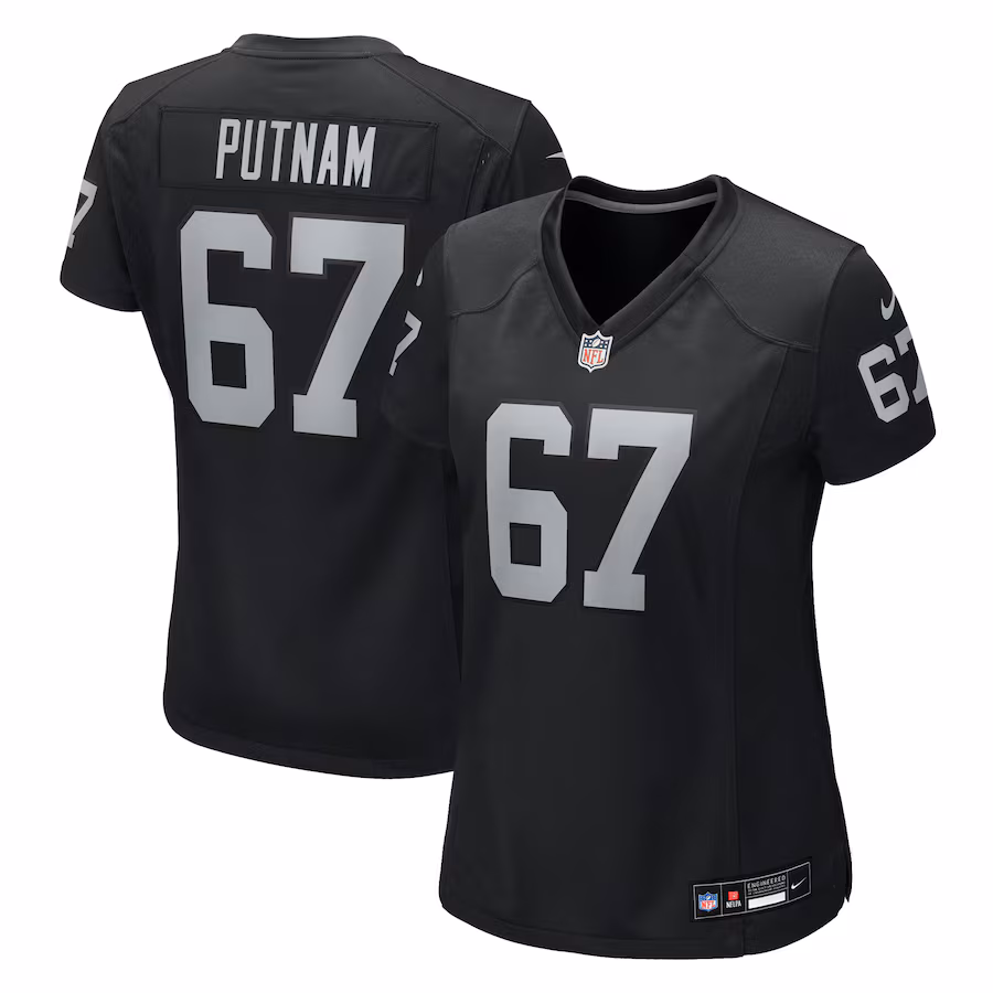 Women's Las Vegas Raiders Will Putnam Nike Black Team Game Jersey - Ujersey