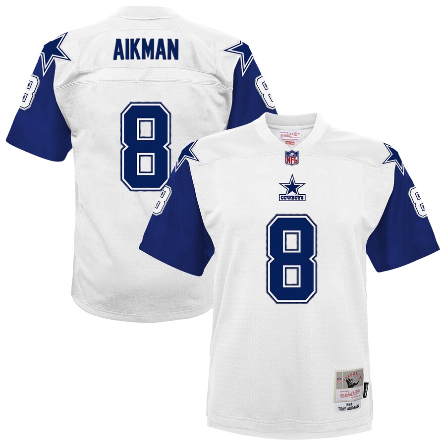 Youth Dallas Cowboys Troy Aikman Mitchell & Ness White 1994 Alternate Legacy Jersey - Ujersey