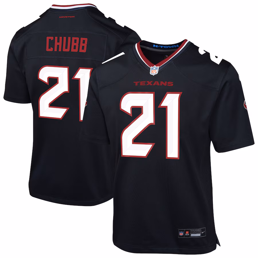 Youth Houston Texans Nick Chubb Nike Navy Team Game Jersey - Ujersey
