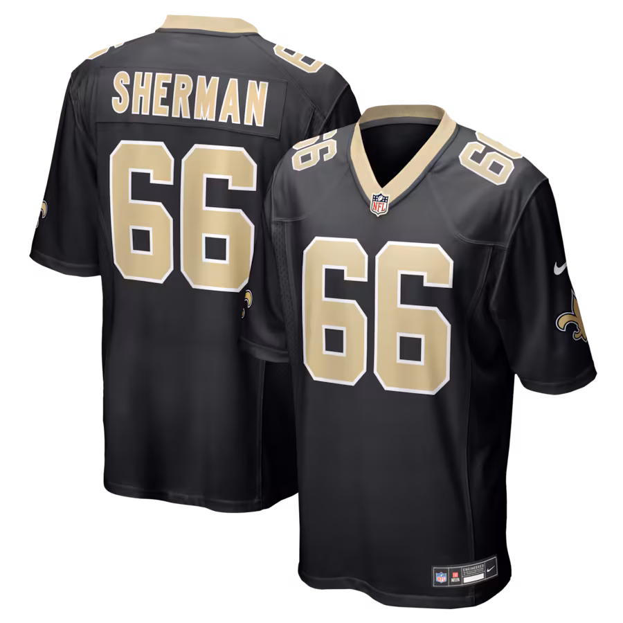 Men's New Orleans Saints William Sherman Nike Black Team Game Jersey - Ujersey
