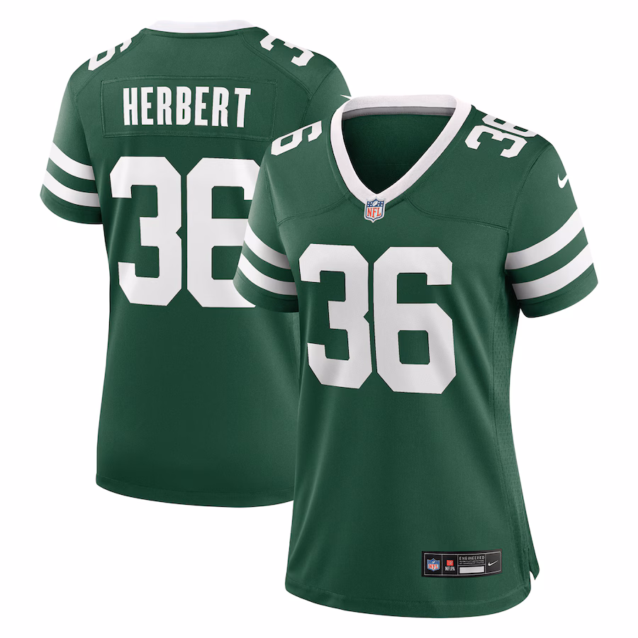 Women's New York Jets Khalil Herbert Nike Legacy Green Team Game Jersey - Ujersey