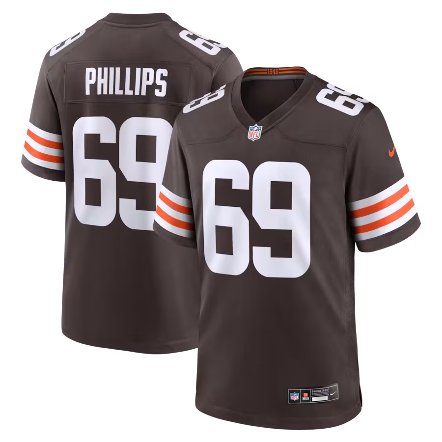 Men's Cleveland Browns Tyre Phillips Nike Brown Team Game Jersey - Ujersey