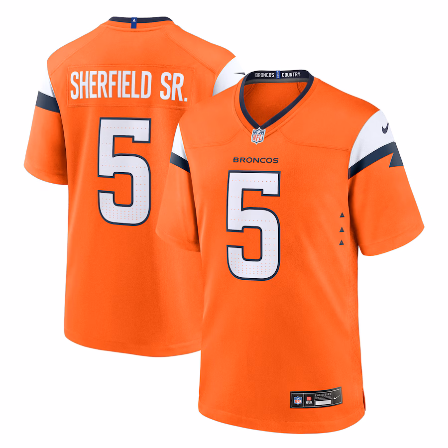Men's Denver Broncos Trent Sherfield Sr. Nike Orange Team Game Jersey - Ujersey