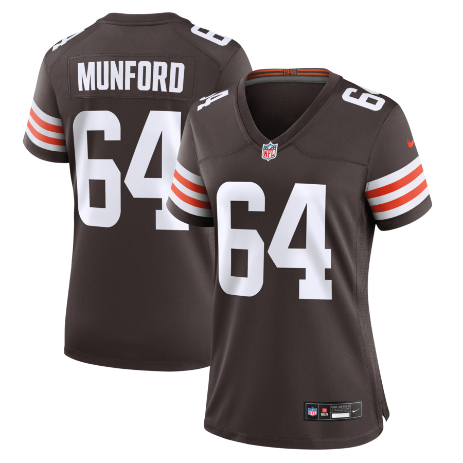 Women's Cleveland Browns Thayer Munford Nike Brown Team Game Jersey - Ujersey