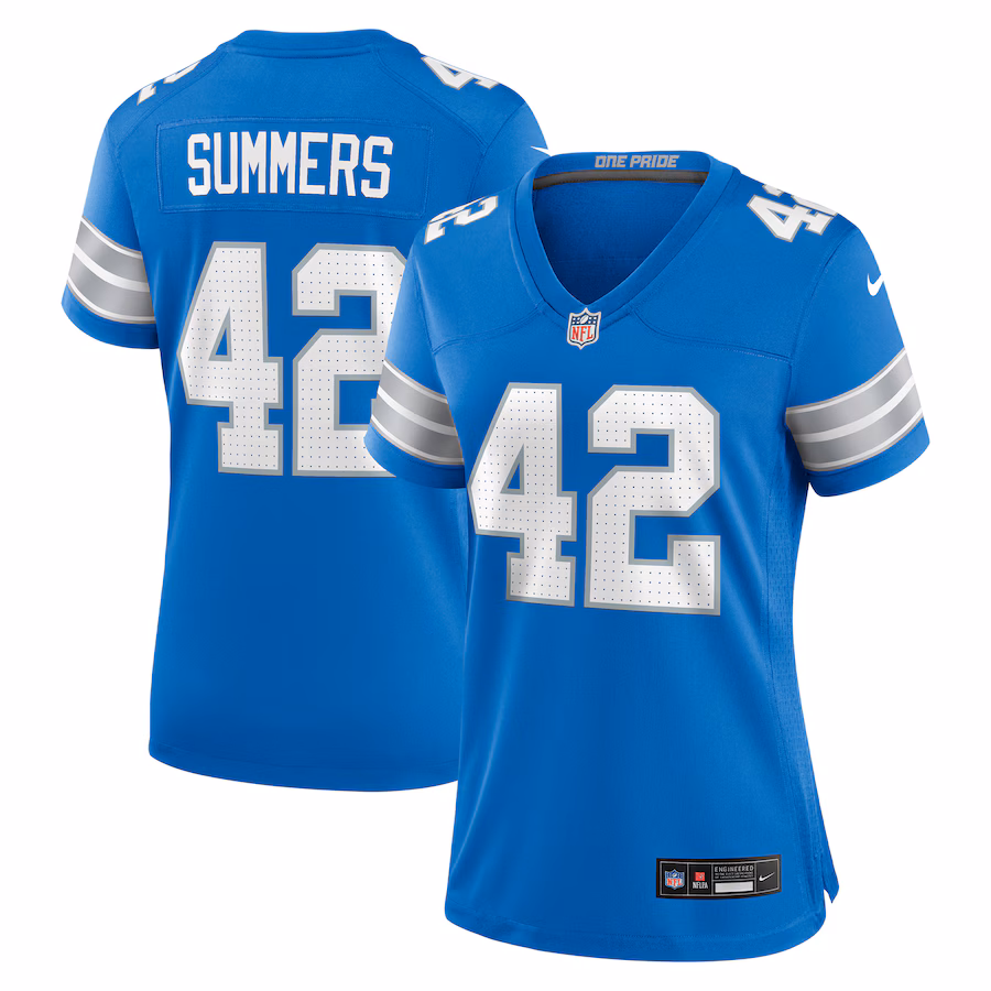 Women's Detroit Lions Ty Summers Nike Blue Team Game Jersey - Ujersey