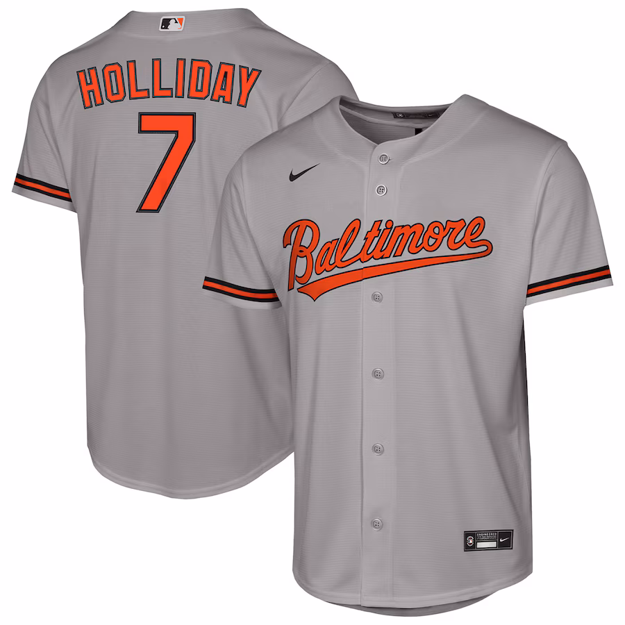 Youth Baltimore Orioles Jackson Holliday Nike Gray Road Replica Jersey - Ujersey