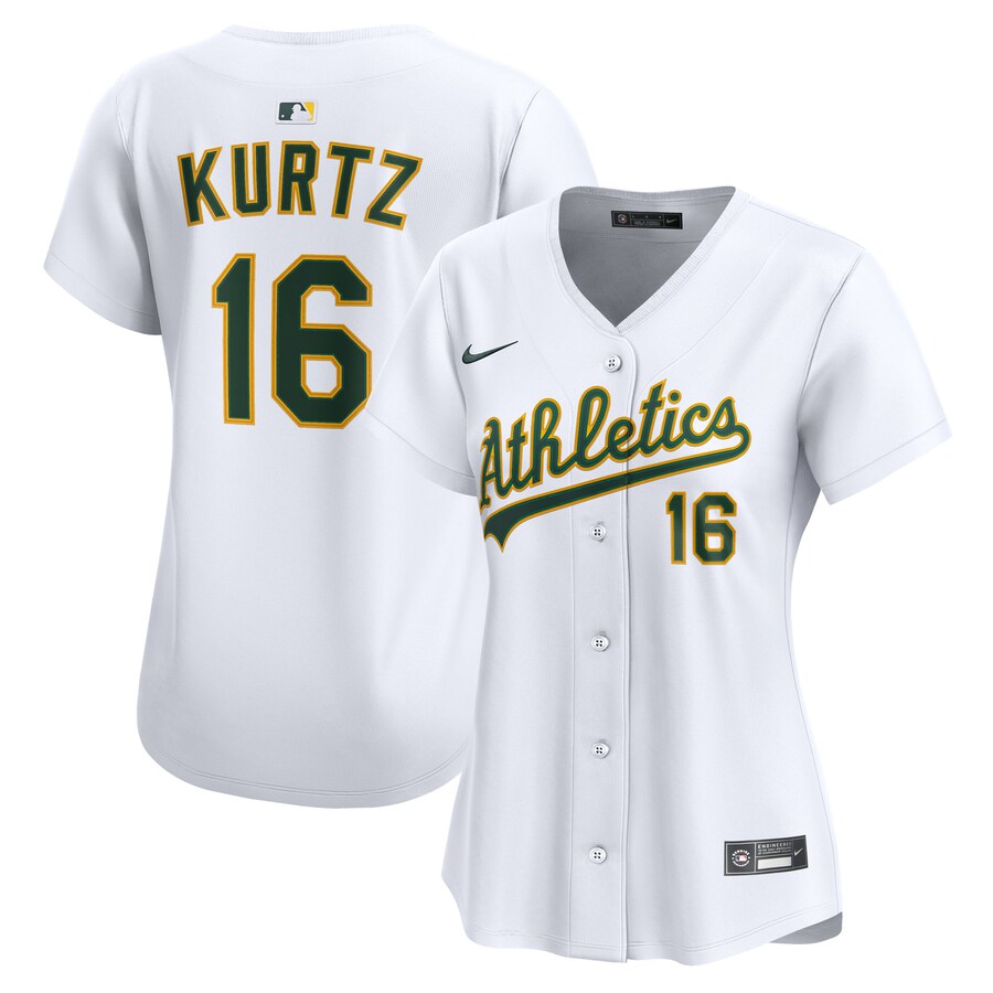 Women's Athletics Nick Kurtz Nike White Home Limited Player Jersey - Ujersey