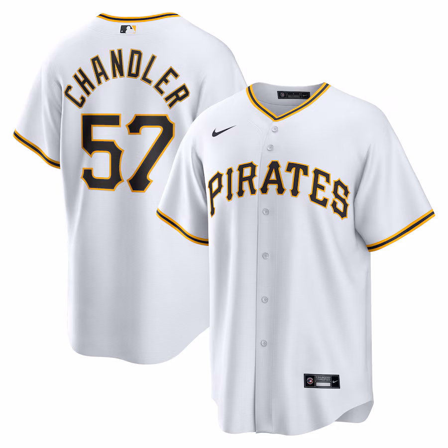 Men's Pittsburgh Pirates Bubba Chandler Nike White Home Replica Jersey - Ujersey