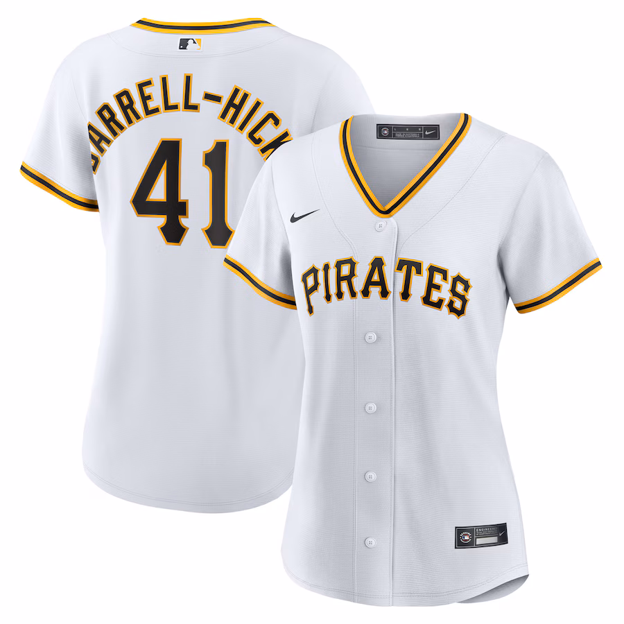 Women's Pittsburgh Pirates Michael Darrell-Hicks Nike White Home Replica Jersey - Ujersey