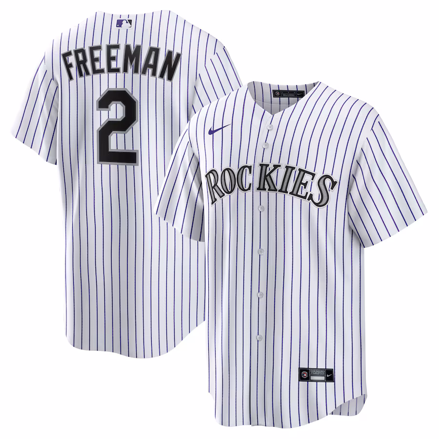 Men's Colorado Rockies Tyler Freeman Nike White Home Replica Jersey - Ujersey