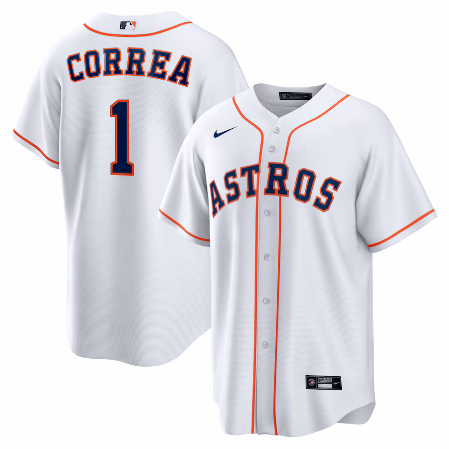 Men's Houston Astros Carlos Correa Nike White Home Replica Jersey - Ujersey