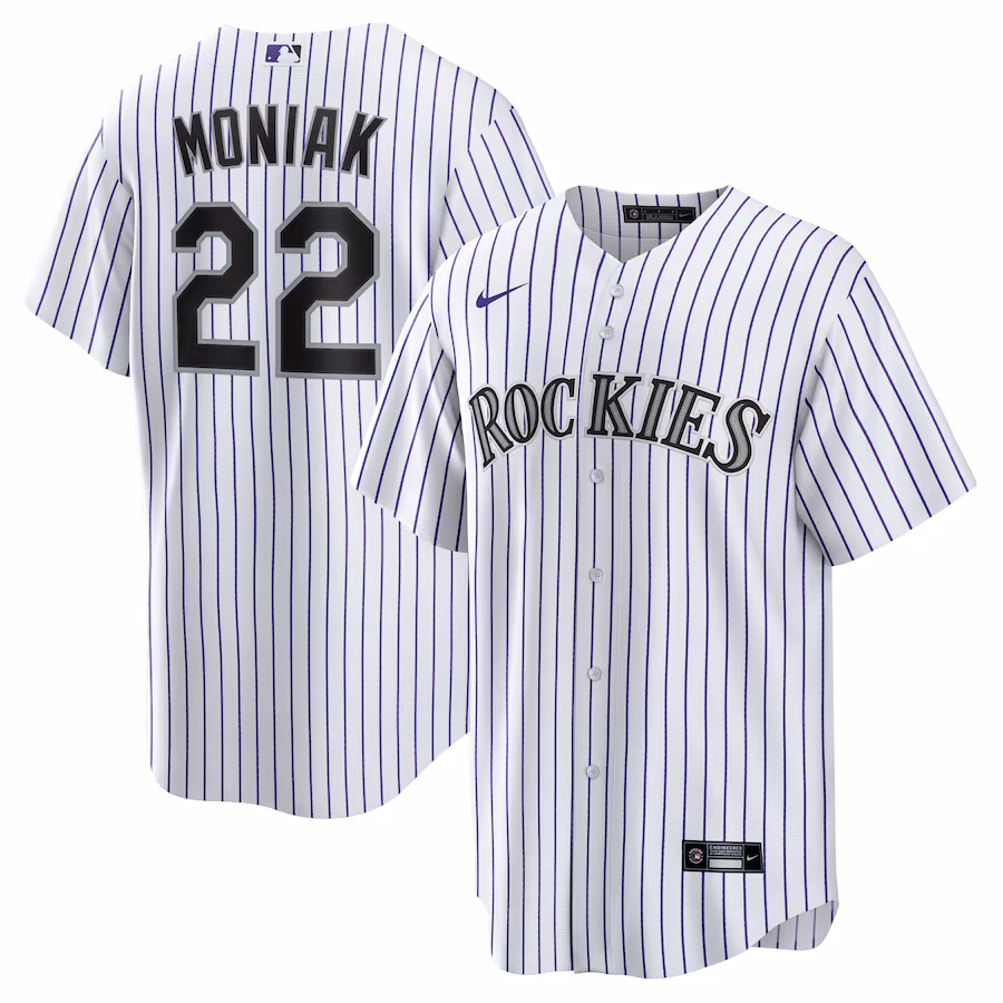Men's Colorado Rockies Mickey Moniak Nike White Home Replica Jersey - Ujersey
