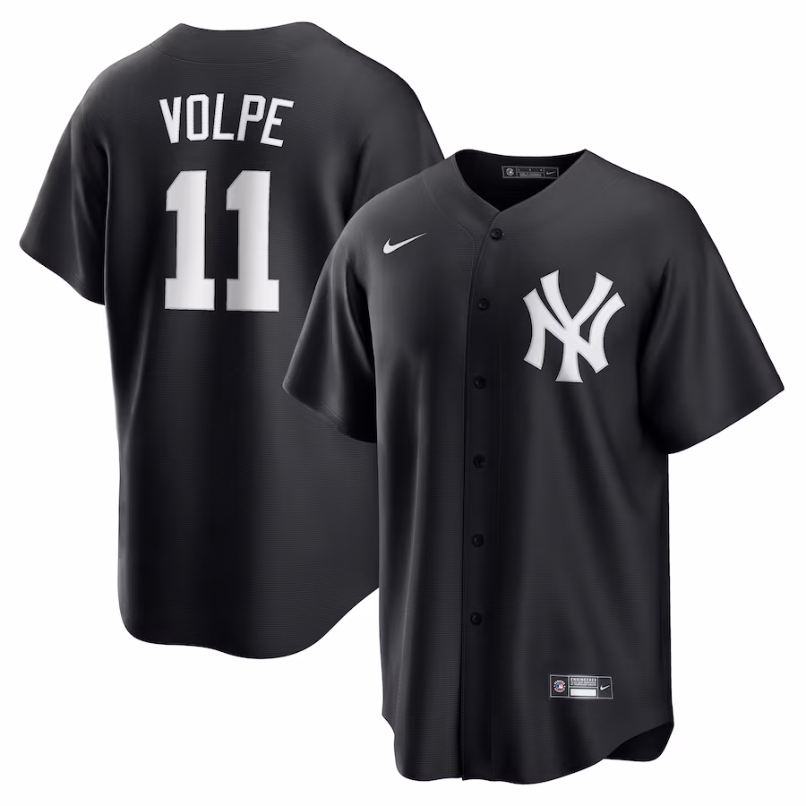 Men's New York Yankees Anthony Volpe Nike Black Fashion Replica Player Jersey - Ujersey