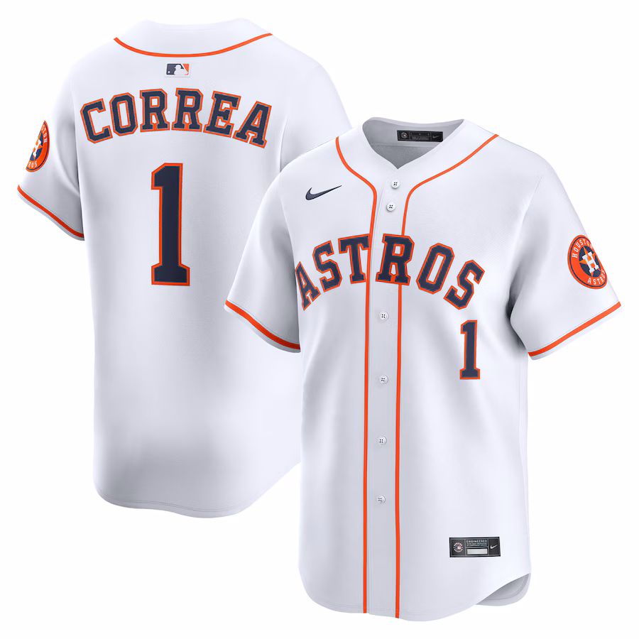 Men's Houston Astros Carlos Correa Nike White Home Limited Player Jersey - Ujersey