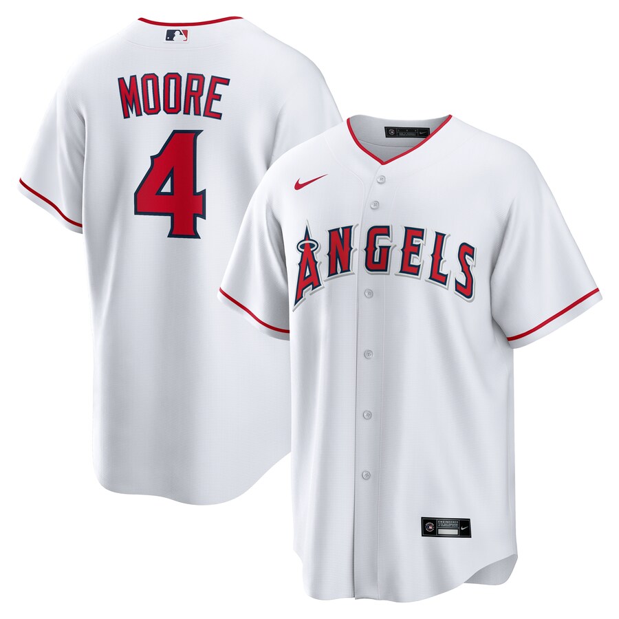 Men's Los Angeles Angels Christian Moore Nike White Home Replica Jersey - Ujersey