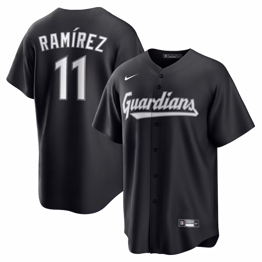 Men's Cleveland Guardians José Ramírez Nike Black Replica Player Jersey - Ujersey