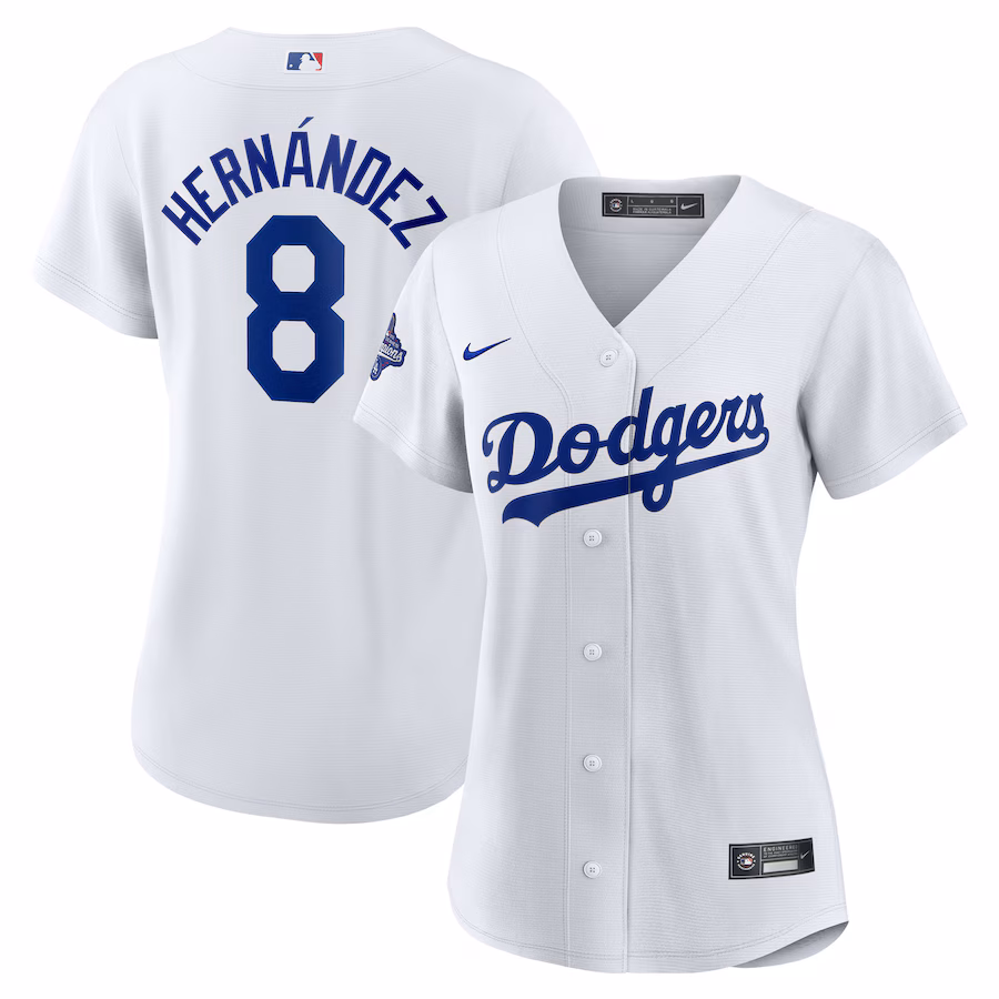 Women's Los Angeles Dodgers Enrique Hernández Nike White Home 2025 World Series Champions Replica Jersey - Ujersey