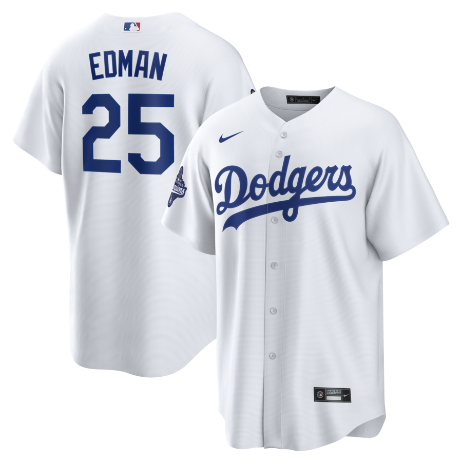 Men's Los Angeles Dodgers Tommy Edman Nike White 2025 World Series Champions Home Replica Jersey - Ujersey