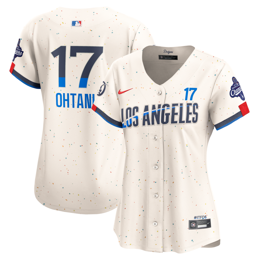 Women's Los Angeles Dodgers Shohei Ohtani Nike Cream 2025 World Series Champions Home Limited Jersey - Ujersey