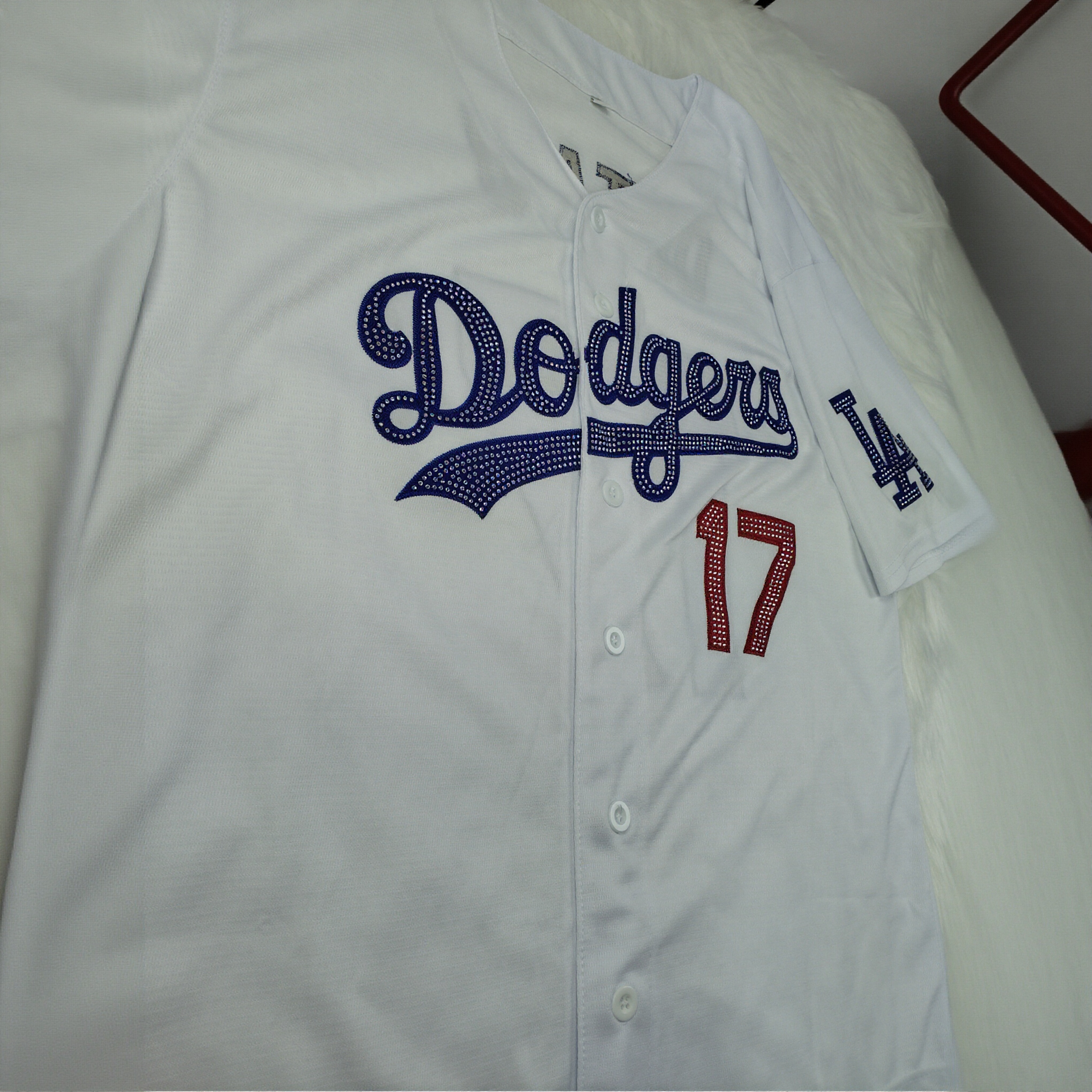 [Diamond-Studded Collector's Edition,logo-free] Shohei Ohtani Los Angeles Dodgers Home Limited Edition Player Jersey - White - Ujersey