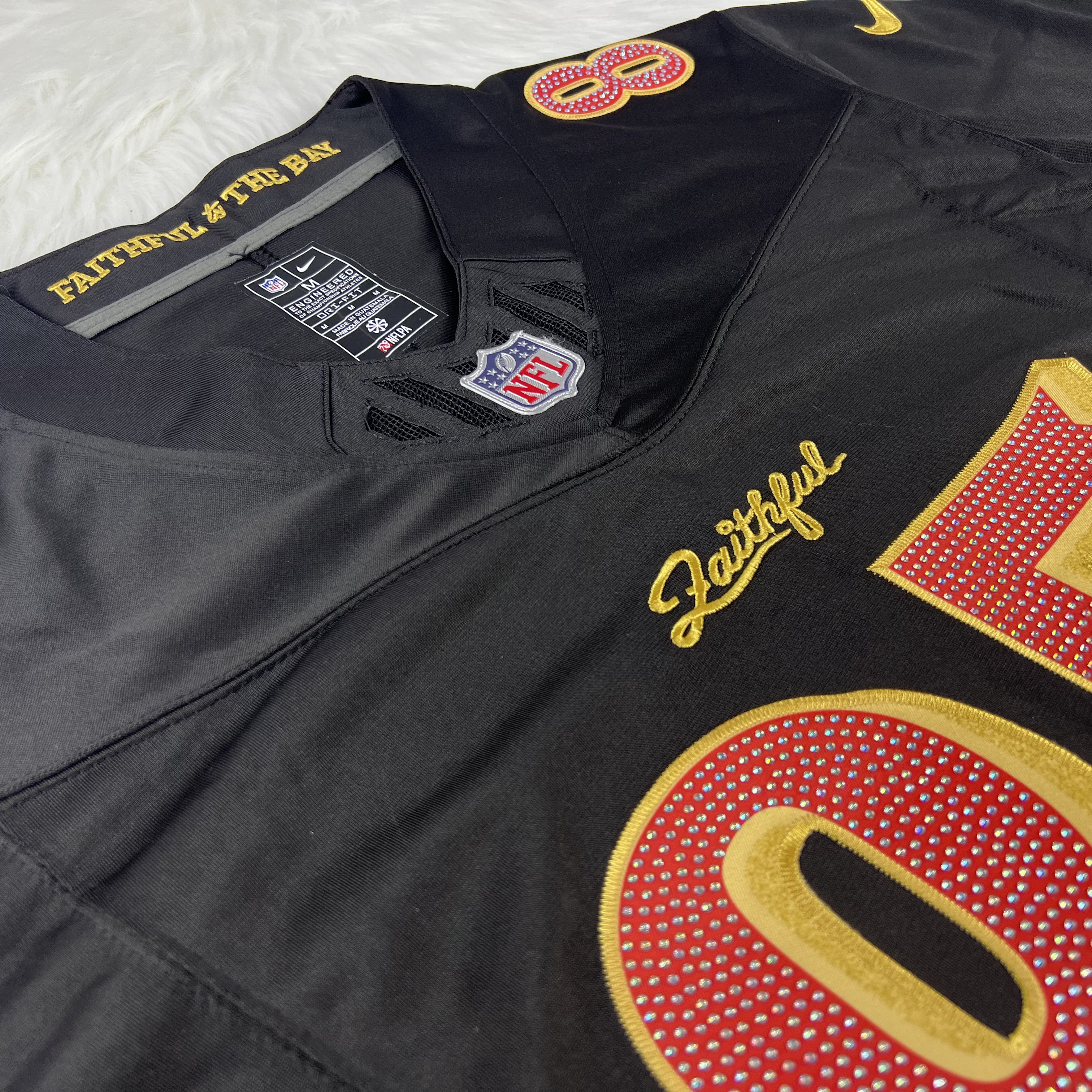 [Diamond-Studded Collector's Edition] San Francisco 49ers Fred Warner  Black 2025 Rivalries Collection Game Jersey - Ujersey