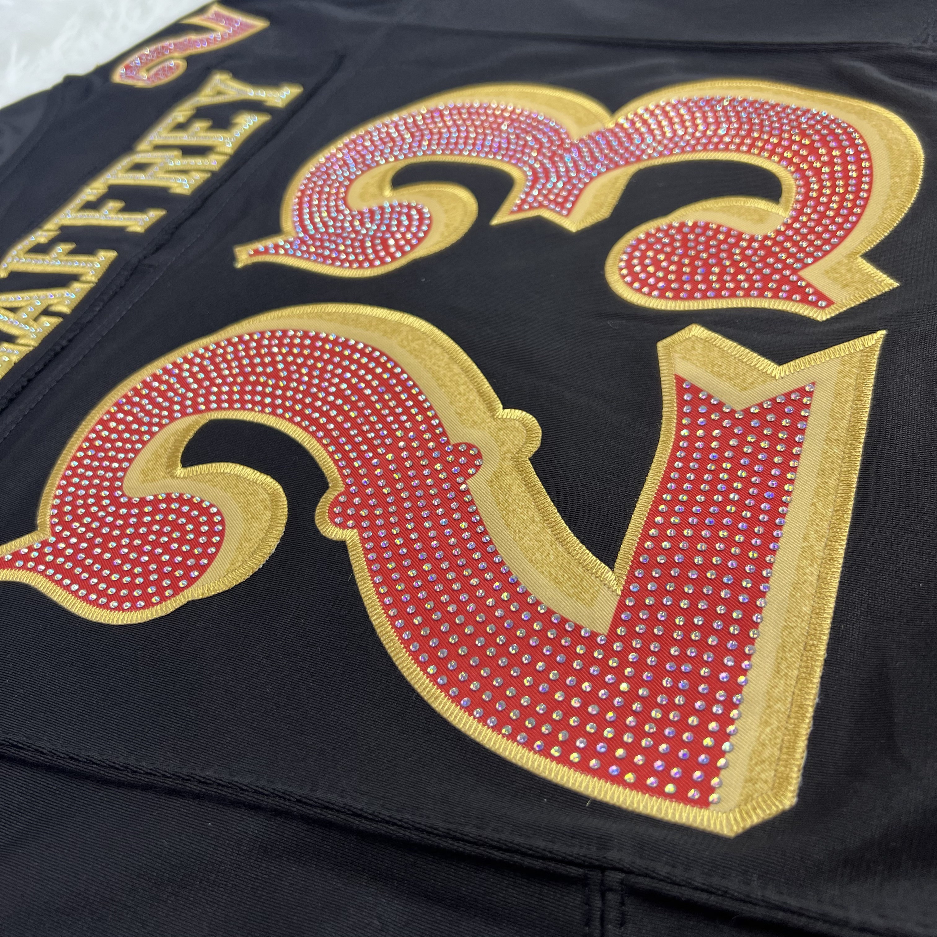 [Diamond-Studded Collector's Edition] San Francisco 49ers Christian McCaffrey  Black 2025 Rivalries Collection Game Jersey - Ujersey