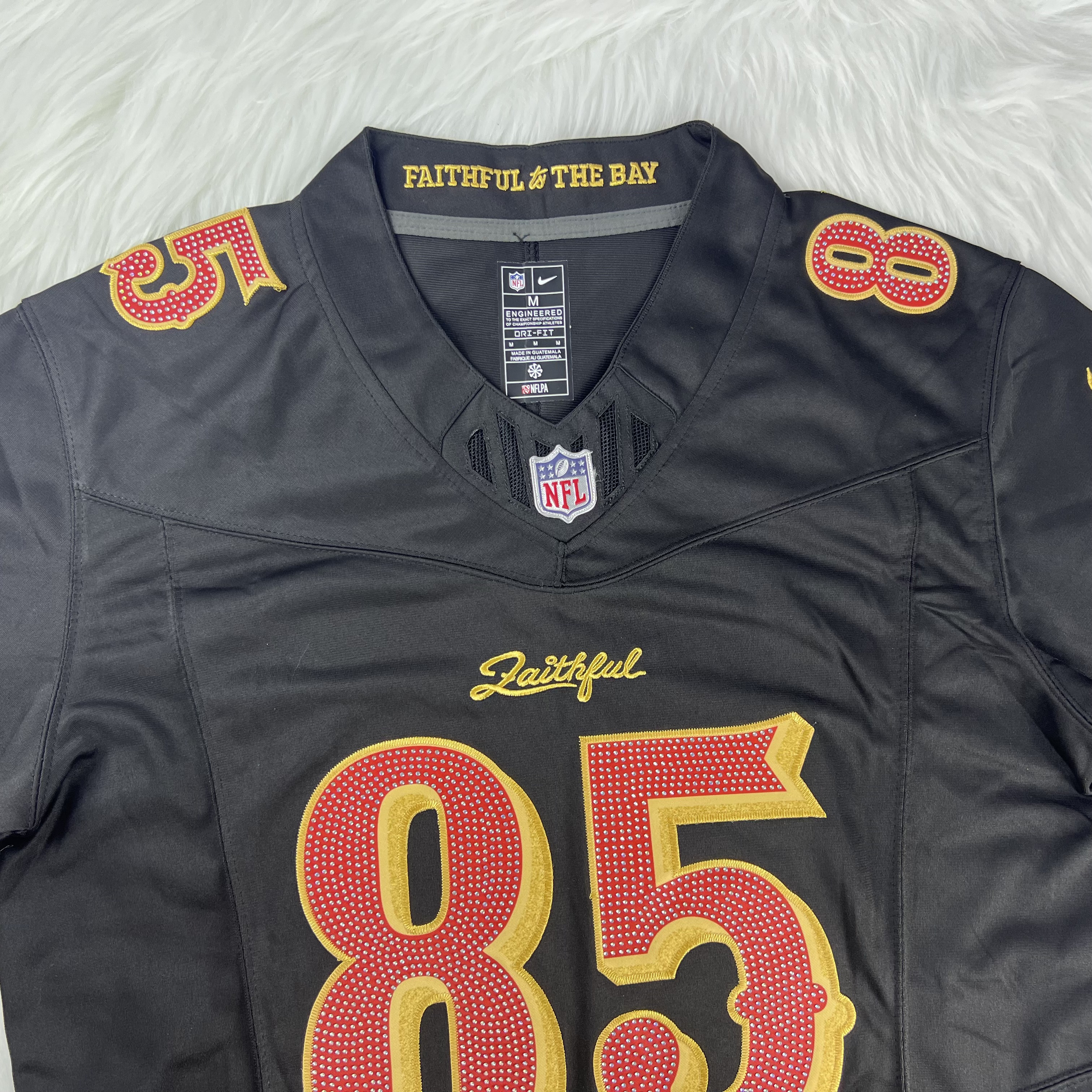 [Diamond-Studded Collector's Edition] San Francisco 49ers George Kittle  Black 2025 Rivalries Collection Game Jersey - Ujersey