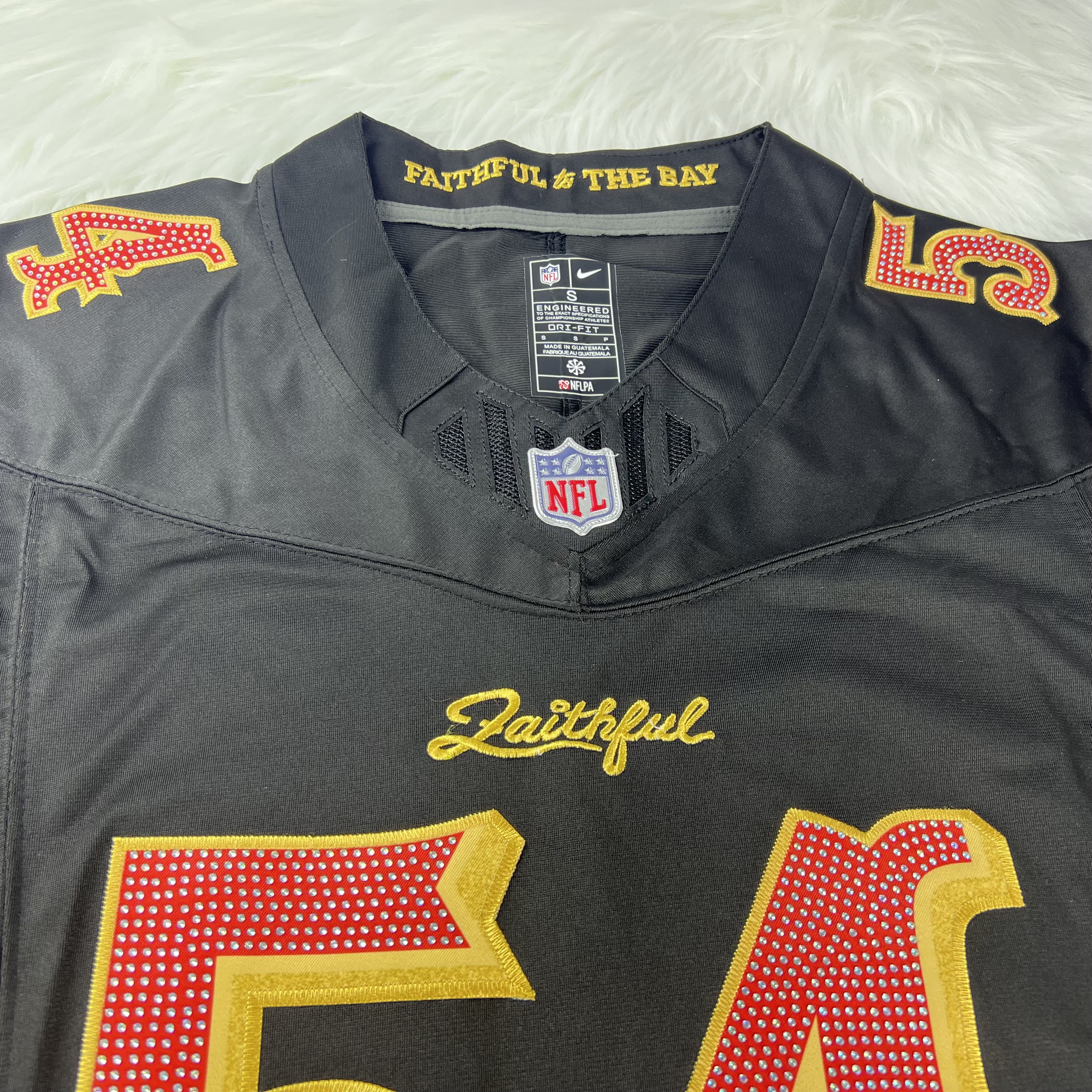 [Diamond-Studded Collector's Edition] San Francisco 49ers Fred Warner  Black 2025 Rivalries Collection Game Jersey - Ujersey