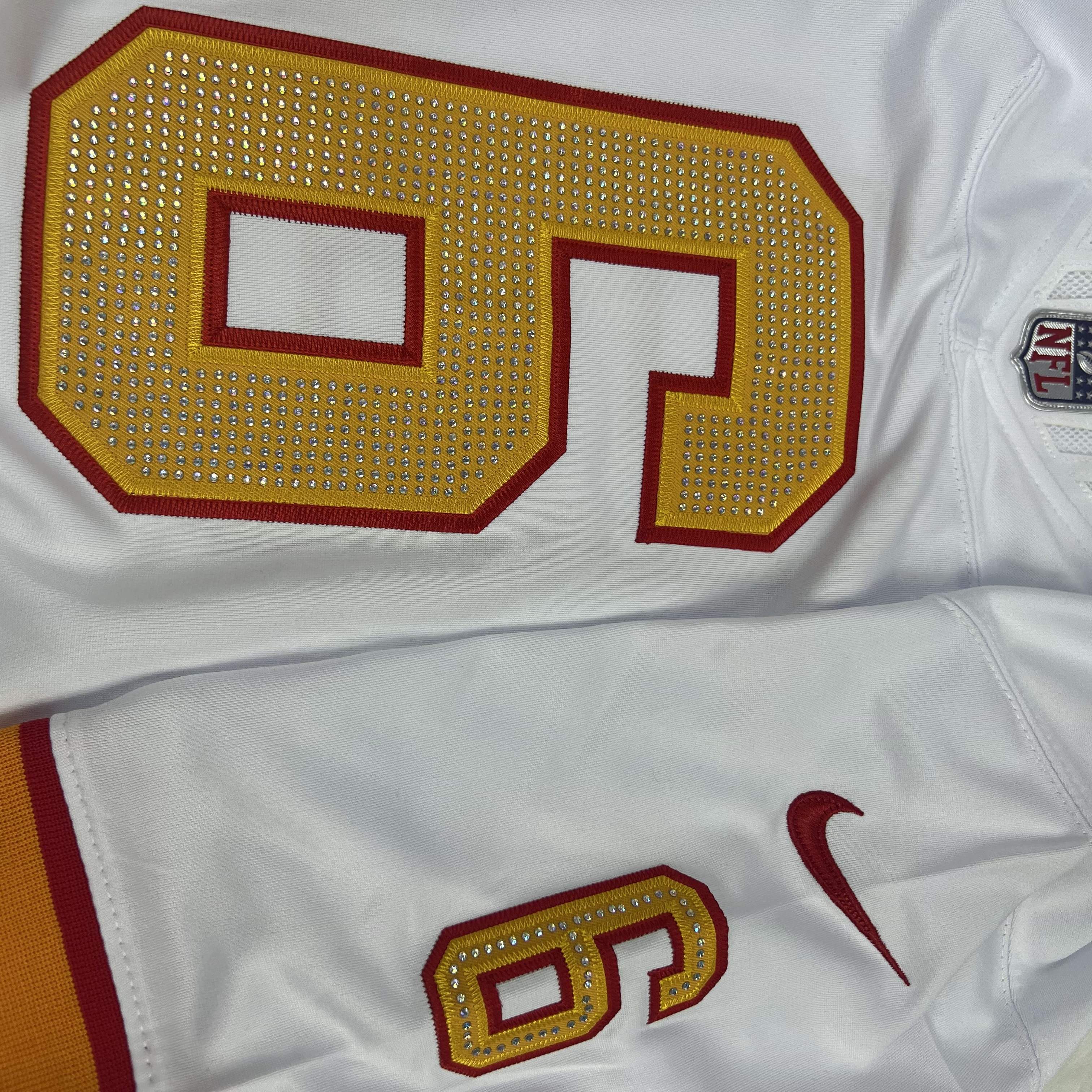 [Diamond-Studded Collector's Edition] Baker Mayfield '76 Tampa Bay Buccaneers  Vapor F.U.S.E. Player Limited Jersey - White - Ujersey