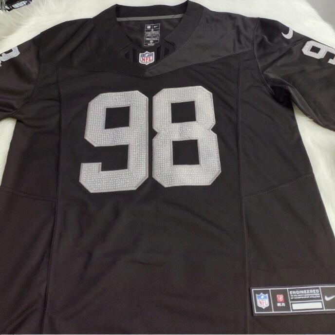 [Diamond-Studded Collector's Edition] Maxx Crosby Las Vegas Raiders Vapor F.U.S.E. Limited Jersey - Black - Ujersey