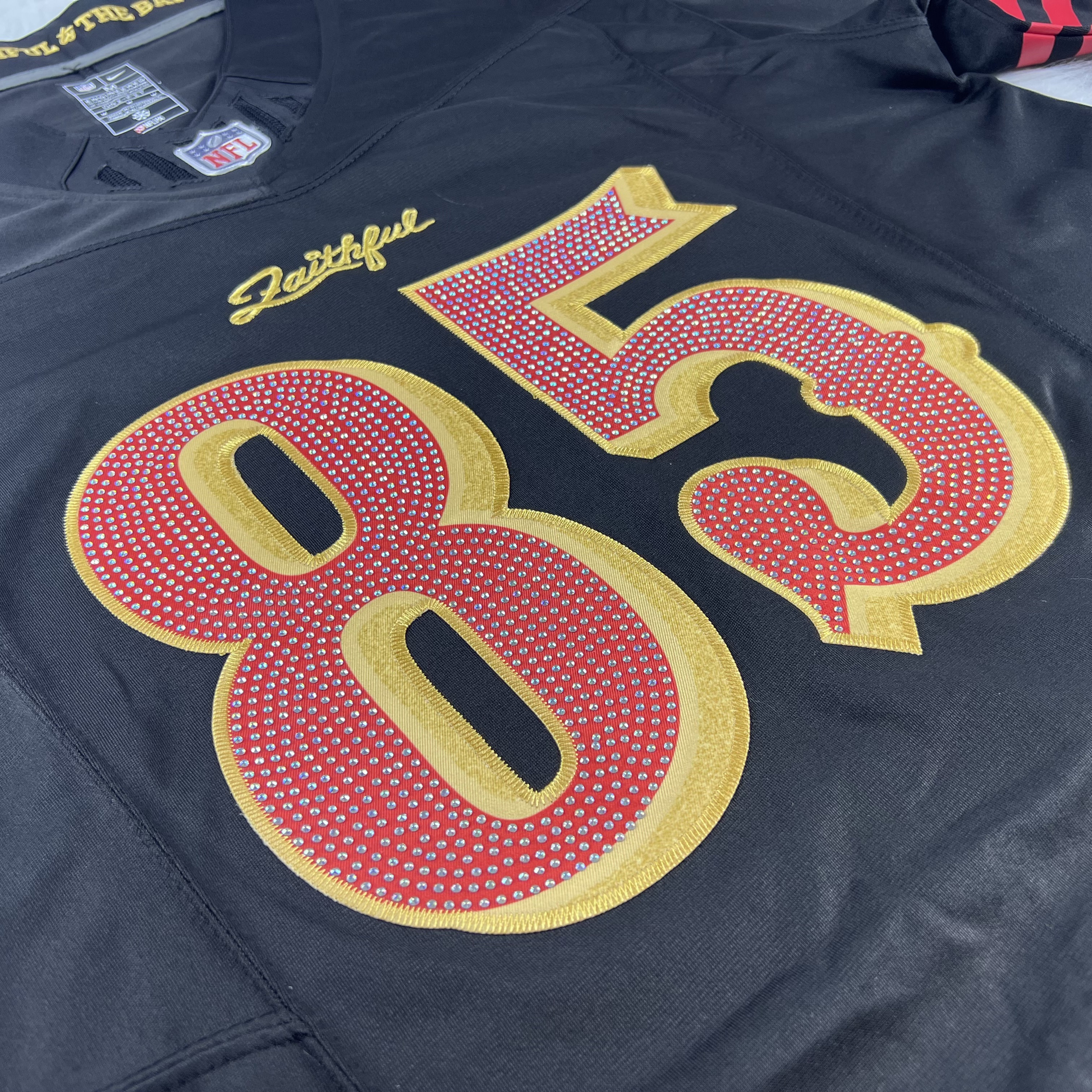 [Diamond-Studded Collector's Edition] San Francisco 49ers George Kittle  Black 2025 Rivalries Collection Game Jersey - Ujersey