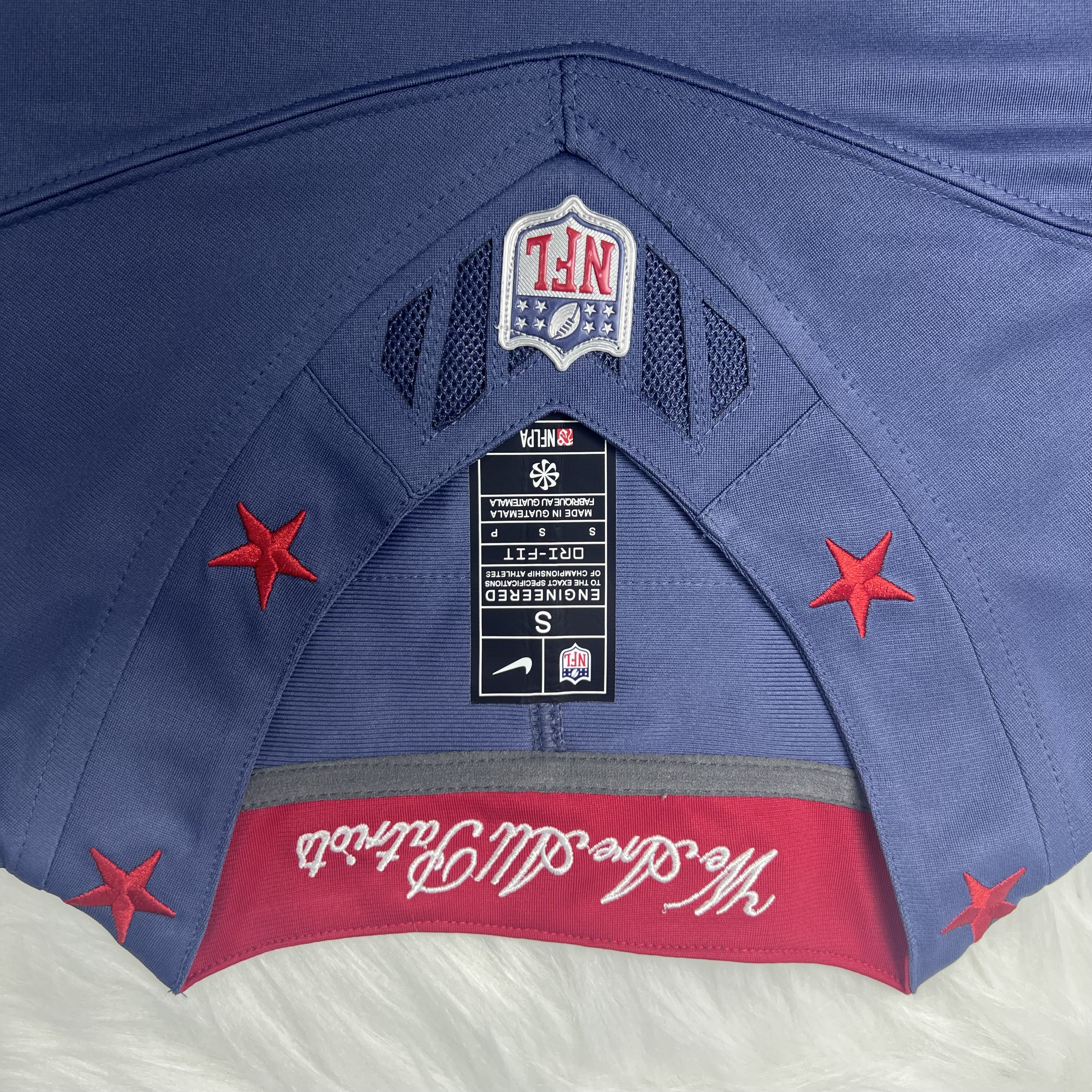 [Diamond-Studded Collector's Edition] New England Patriots Drake Maye Nike Storm Blue 2025 Rivalries Collection Game Jersey - Ujersey