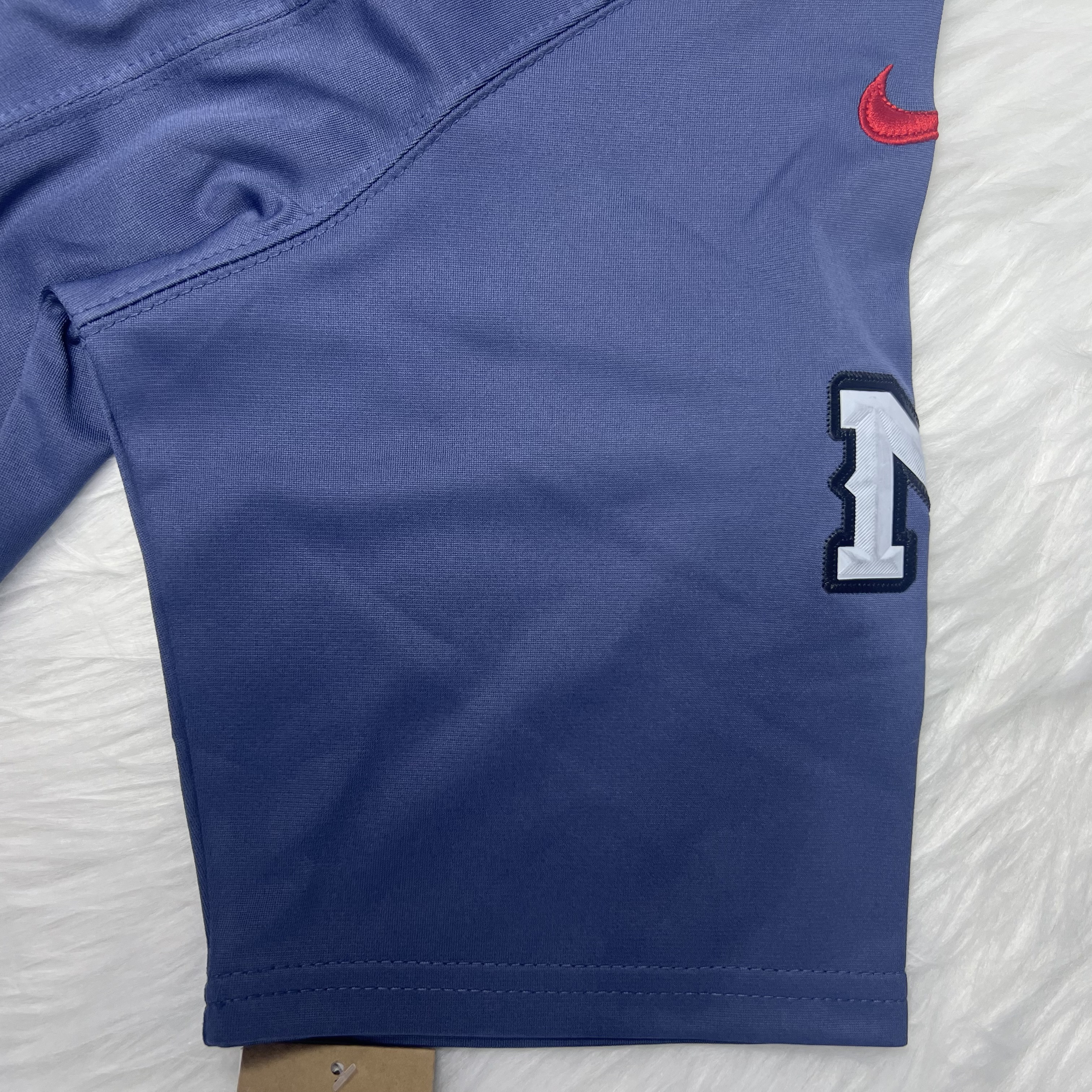 [Diamond-Studded Collector's Edition] New England Patriots Drake Maye Nike Storm Blue 2025 Rivalries Collection Game Jersey - Ujersey