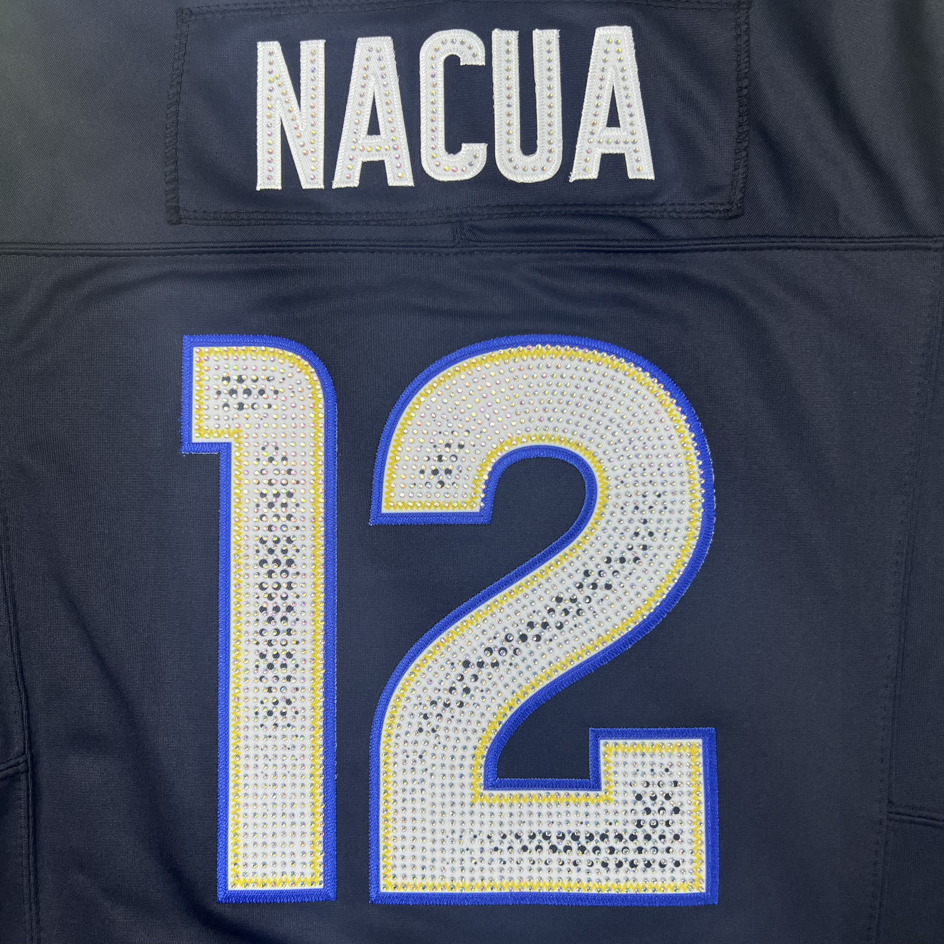 [Diamond-Studded Collector's Edition] Los Angeles Rams Puka Nacua Nike Midnight Blue 2025 Rivalries Collection Limited Jersey - Ujersey