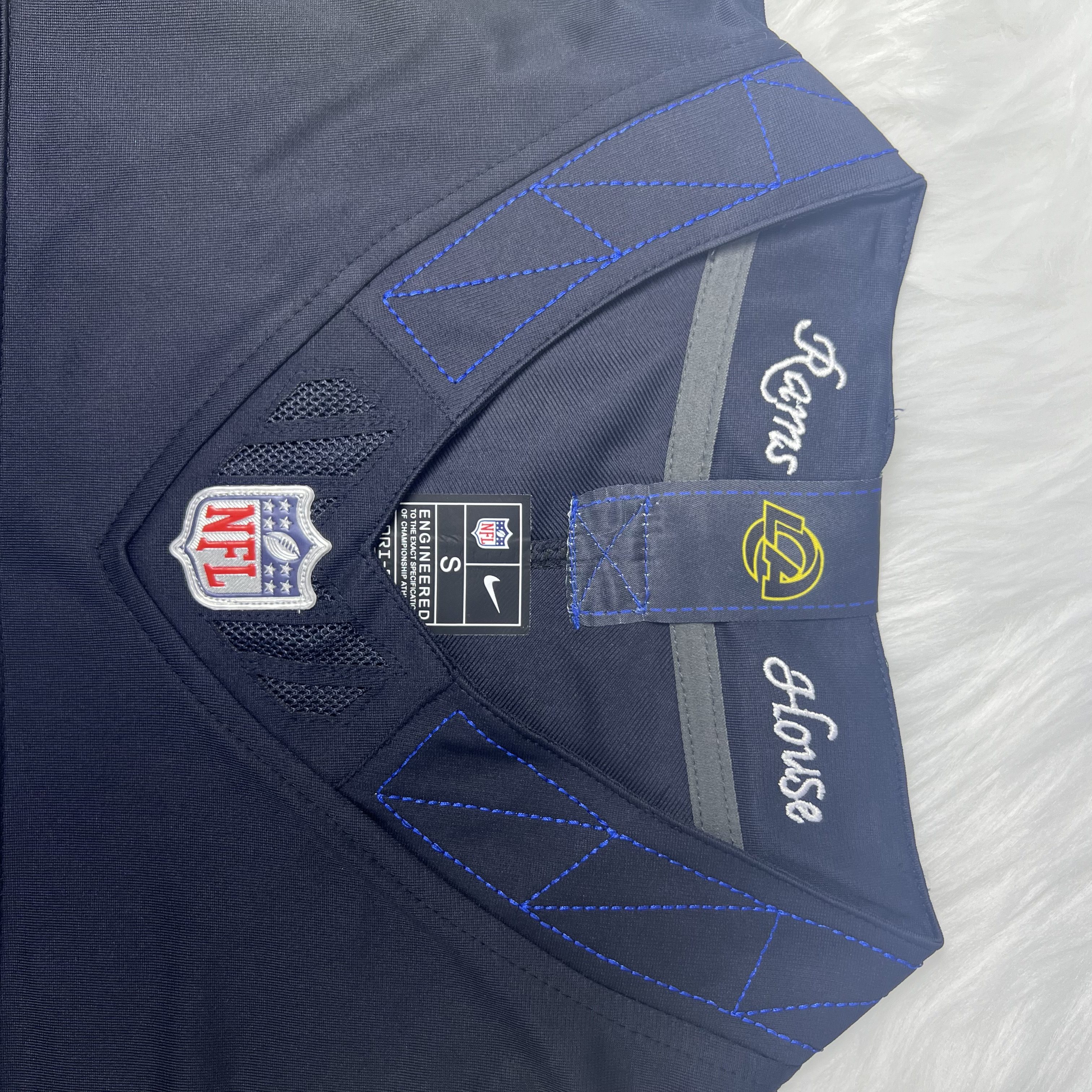 [Diamond-Studded Collector's Edition] Los Angeles Rams Puka Nacua Nike Midnight Blue 2025 Rivalries Collection Limited Jersey - Ujersey
