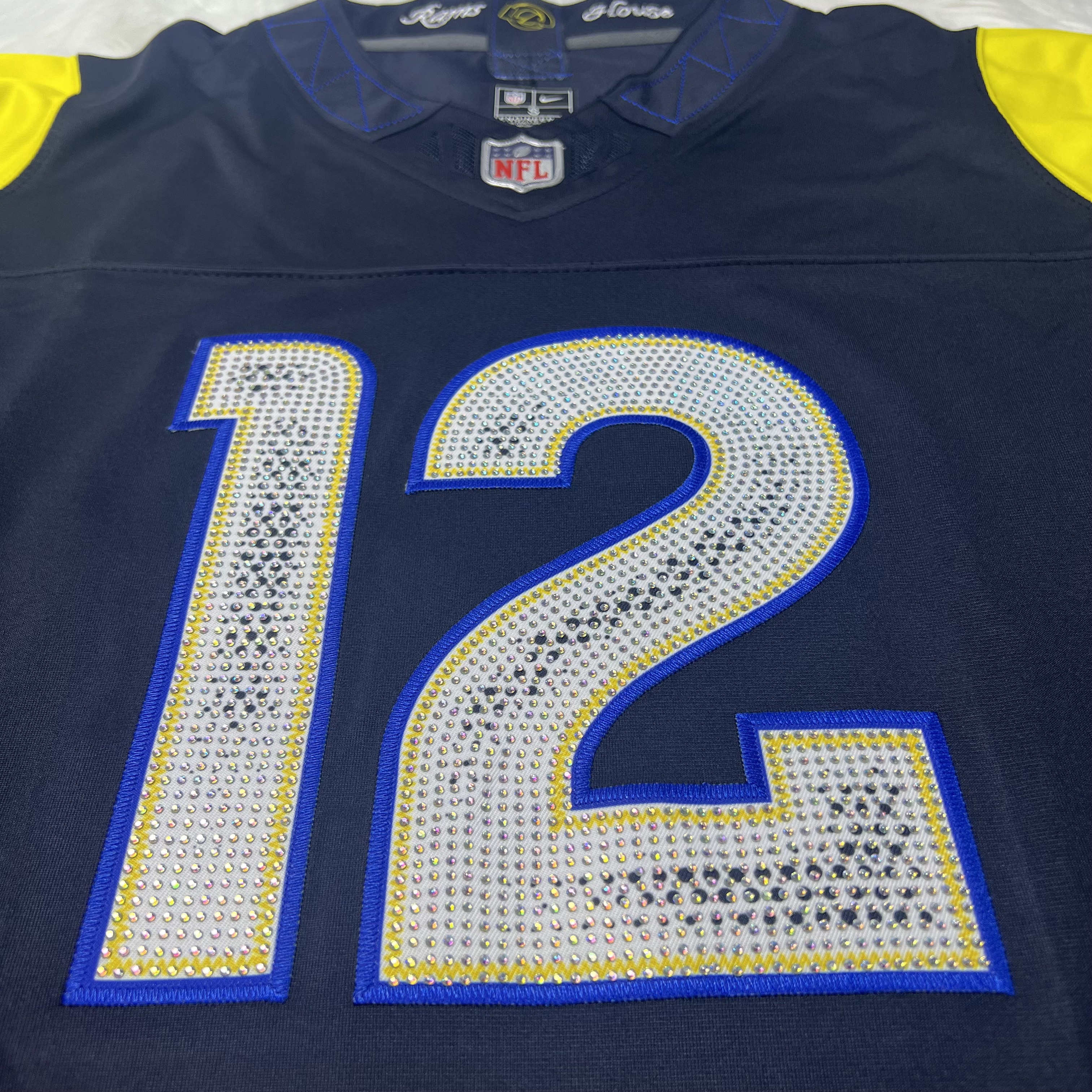 [Diamond-Studded Collector's Edition] Los Angeles Rams Puka Nacua Nike Midnight Blue 2025 Rivalries Collection Limited Jersey - Ujersey